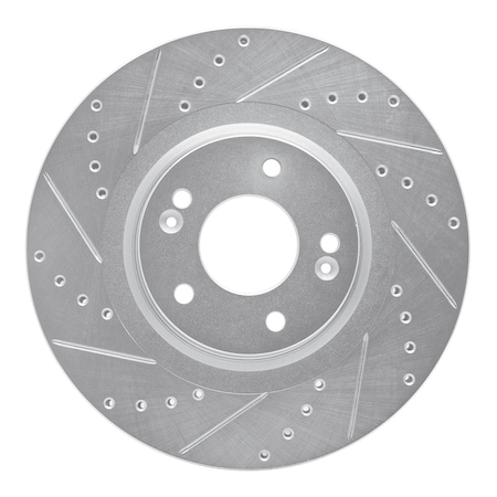 Dynamic Friction Co DFC Brake Rotor - Drilled and Slotted - Silver 631-21031L