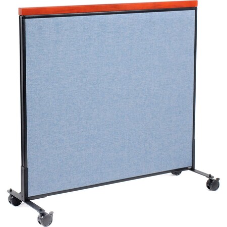 Global Industrial Interion Mobile Deluxe Office Partition Panel, 48-1/4"W x 46-1/2"H, Blue 694970MBL
