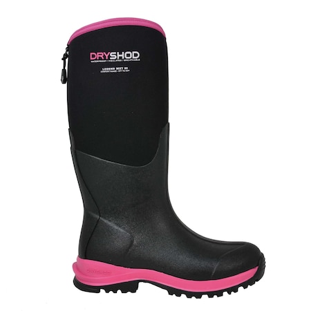 Dryshod Womens Legend MXT Adventure Hi Rubber Boots, Pull-On, Waterproof, Black/ Pink, Size 7 LGX-WH-BKPN-007