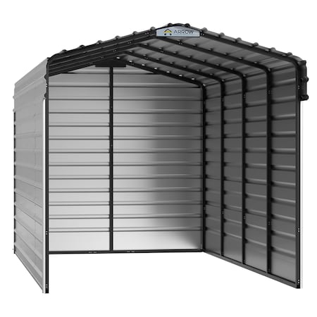 Arrow Storage Products 10 x 20 x 9 ft Eggshell Steel Carport with 3 Wall Kits CPH102009ECL3