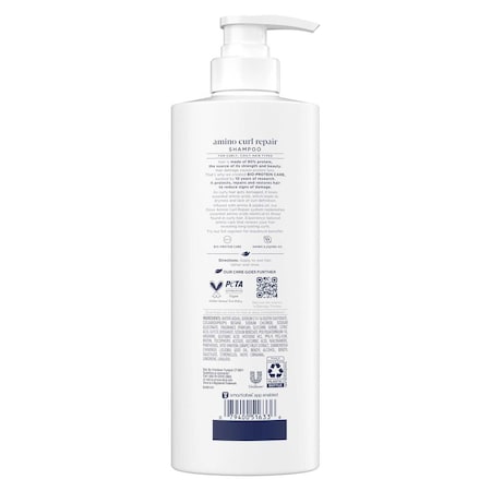 Dove Damage Therapy Amino Curl Repair Shampoo with Pump, 18 Fluid Ounce, 4PK 64380155