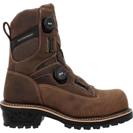 Georgia Boot LTX Logger Waterproof Composite Toe BOA Logger, Brown, Size 9.5 GB00732