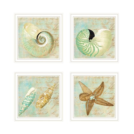 Homeroots Set Of Four Ocean 2 White Framed Print Wall Art, 4PK 408058