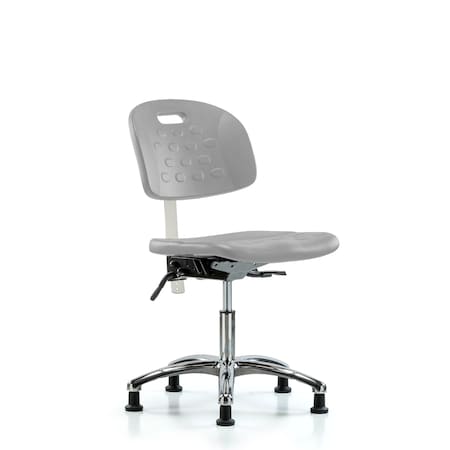 Blue Ridge Ergonomics Class 10  Polyurethane Clean Room Chair - Desk Height with Stationary Glides in Gray Polyurethane CLR-HPDHCH-CR-T0-A0-RG-GRY
