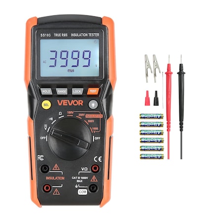 Vevor Digital Multimeter 4000 Counts Tester for Voltage Resistance Continuity SS103