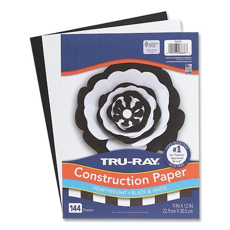 Pacon Tru-Ray Construction Paper, 76 lb Text Weight, 9 x 12, Assorted Colors, 144PK P6676
