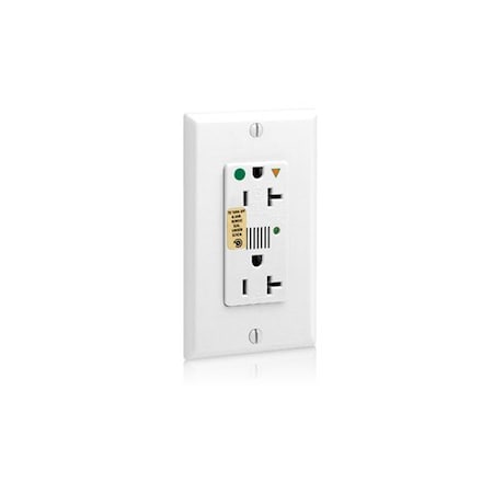 Leviton PlugsandReceptacles, 20A, 125VAC, Wht, Nylon 8380-IGW