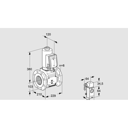 Honeywell Kromschroder VLV ASSY, SOLND, 4FLG, GAS VAS8T100A05NQSRB KS88203827