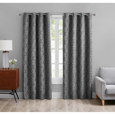 Doba-Bnt 52 x 96 in. Modern Print Blackout Window Curtains, Slate, 2PK SA3198494