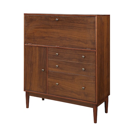 Homeroots 37" Brown Solid Manufactured Wood With Four Drawers 319172