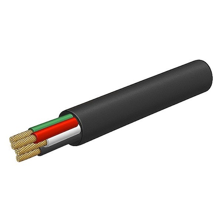 Carol Portable Cord, SOOW, 4 AWG, 4 C, Black, Thermoset, Stranded, 600 V, Outdoor, 10 ft 16084