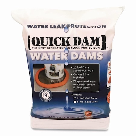 Quick Dam Water Dams, 2.5in x 10 ft x 2.5in, 2PK WUB210-2
