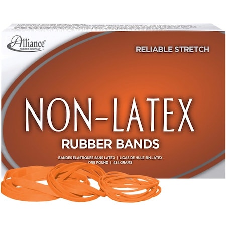 Non-Latex Alliance Rubber 37546 Rubber Bands Assorted sizes 54, Orange ALL37546