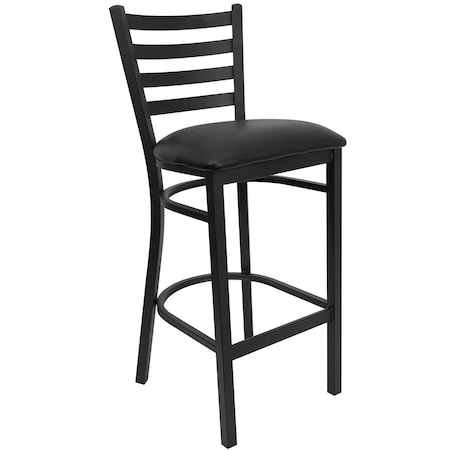 Flash Furniture 30" Ladder Back Restaurant Stool XU-DG697BLAD-BAR-BLKV-GG