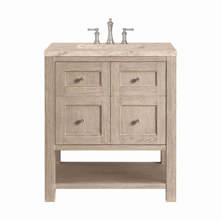 James Martin Vanities Breckenridge 30" Single Vanity, Whitewashed Oak, w/ 3 CM Tajnar Eclos Top 330-V30-WWO-3TJR