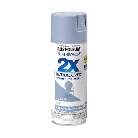 Rust-Oleum Spray Paint, Slate Blue, Satin, Solvent, 12 Oz 249066