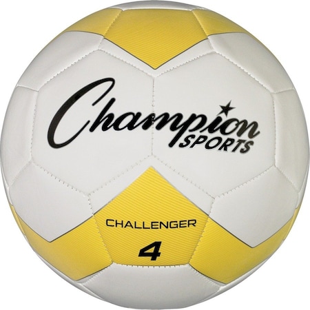 Champion Sports Challenger Series Soccer Ball, Yellow & White - Size 4 CH4YL