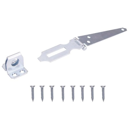 Prosource Safety Hasp, 4-1/2 in L, Steel, Zinc, 7/16 in Dia Shackle, Fixed Staple LR-134-BC-PS