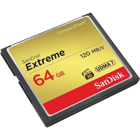 Sandisk Extreme 64 GB CompactFlash - 120 MB/s Read - 85 MB/s Write - Lifetime Warranty SDCFXS-064G-A46