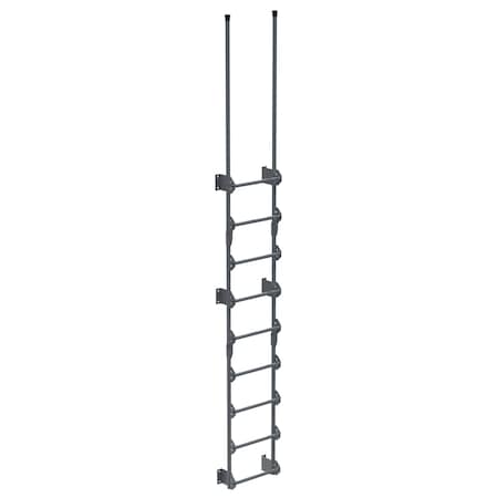 Vestil Steel Walk Through Dock Ladder 9 Step 300 Lb. Capacity Gray Semi Gloss DKL-9-GYSG