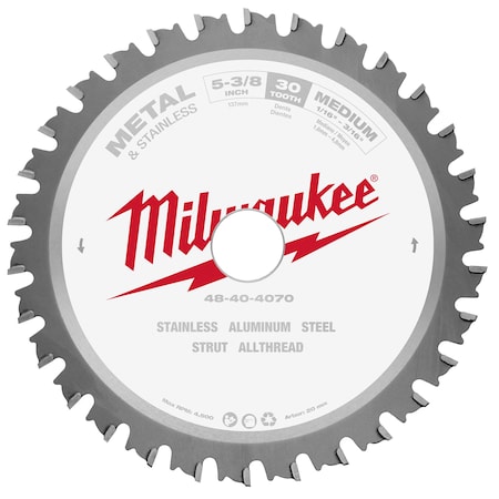 Milwaukee Tool 5 3/8 in Metal & Stainless Cutting Circular Saw Blade (25/32 in Arbor) 48-40-4070