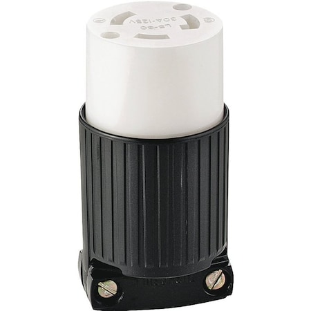 Eaton Wiring Devices Watertight Locking Connector, L5-30R, 30 A, 125/250V AC, 2 Pole, Spring Clamp Terminals L530C