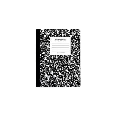Universal Comp Book, Wide/Legal, Black Marble Cover, 9.75 x 7.5, 100 Sheets, 6PK UNV20936