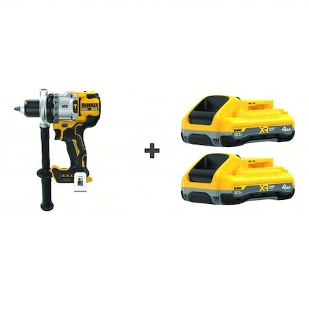 Dewalt Hammer Drills, 1/2 in Chuck, 20V DCD1007B/DCB2104-2