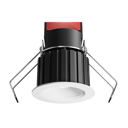 Elco Lighting 1in Round Recessed Oak Downlight, 650lm, 3500K, Black with White Trim E1L02WF35B