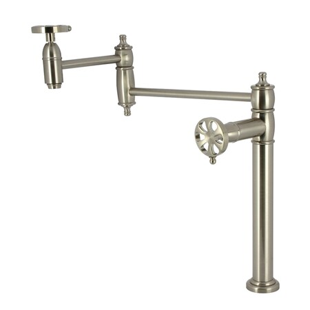 Kingston Brass Deck Mount Pot Filler Faucet, Brushed Nickel KS3708RX