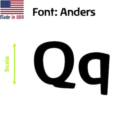 Aacc Self-Adhesive Vinyl Letter: Q, Scale: 15 cm. Color: Black Font: Anders by, 4PK AACC-Anders-UQ-Black-M15x4