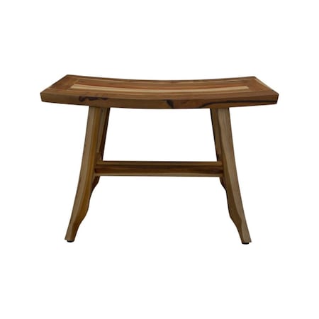 Homeroots 24" Brown Teak Rectangular Shower Bench 376743
