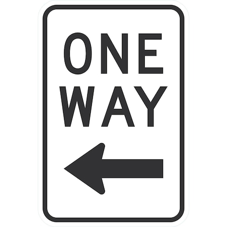 Lyle R6-2L, One Way (Left Arrow), 18x24, Engineer Grade, White G-10277-EG_18x24