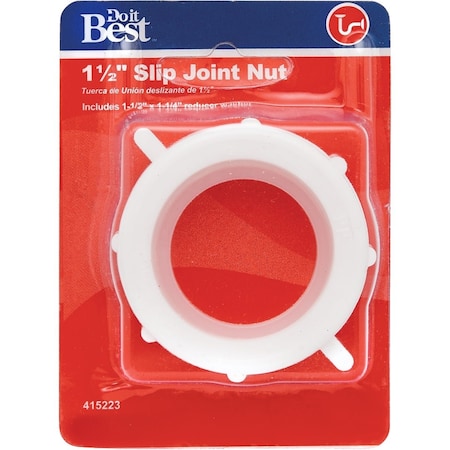 Do It Best 1-1/2''x1-1/2'' Wht Plastic Slip Joint Nut DIB955W