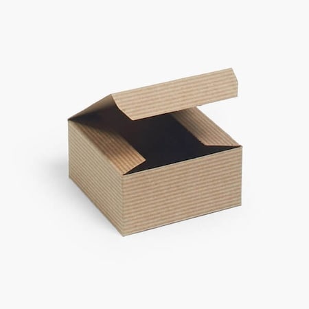 Nashville Wraps Recycled Kraft Pinstripe 1 Piece Gift Boxes, 4x4x2, 100PK KG01A