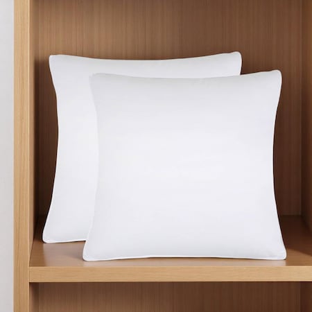 Homeroots Set of Two Microfiber Down Alternative Medium Hypoallergenic European Size Bed Pillows 526447
