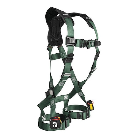 Falltech Full Body Harness, L/XL, 420 lb, Quick-Connect Chest/ Quick-Connect Leg Straps, Back D-Ring 1910QCLX