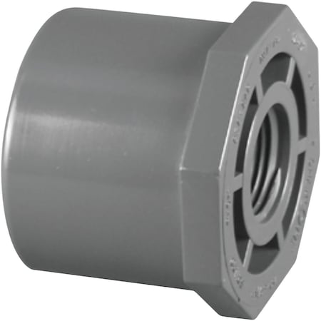 Charlotte Pipe And Foundry 1-1/2'' Spigot x 3/4'' FIP Schedule 80 Reducing PVC Bushing PVC 08108 3200HA