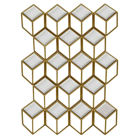 Homeroots 33" Gold Metal Accent Mirror 632801