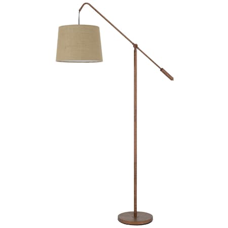 Homeroots 68" Rusted Adjustable Traditional Shaped Floor Lamp With Rust Drum Shade 526300