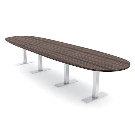 Skutchi Designs 16ft Boval Conference Table With Power | Harmony Series | 16 Person Meeting Room Table HAR-BOVL-48X192-T-H3041-NA