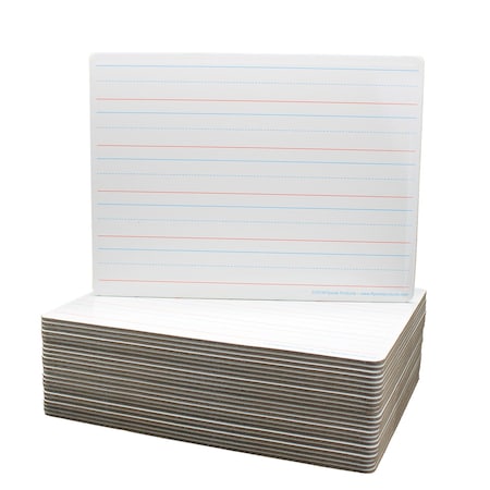 Flipside 9 x 12 Two Sided Magnetic Red & Blue Ruled/Magnetic Dry Erase Class Pack of 24 12076
