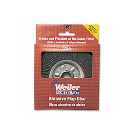 Weiler Vortec Pro Coated Flap Disc, 4-1/2 in dia, 36 grit, 5/8 in - 11 arbor, 13000 RPM, 6PK 804-30827