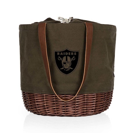 Picnic Time Family Of Brands NFL Las Vegas Raiders - Coronado Canvas and Willow Basket Tote 203-00-140-234-2