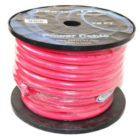 Deejay Led 2 GAUGE 72 FT 100% Copper Power Cable Used for Vehicular Audio Amplifiers PINK TBH272PINKCOPPER