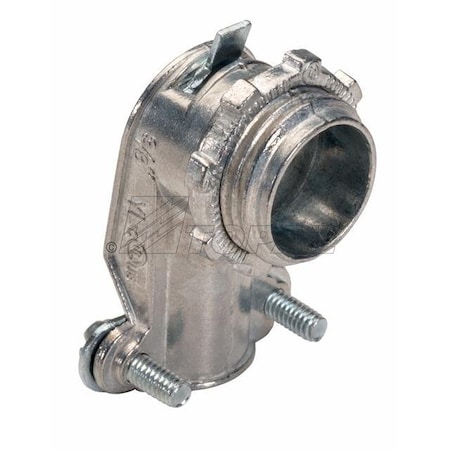 Topaz 90 Deg Angle Squeeze BX-Flex Connector 1" Die Cast Zinc 103