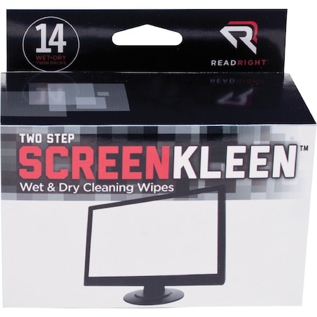 Advantus Read Right Kleen & Dry Screen Cleaning Pads, 14/Box - REARR1205 RR1205