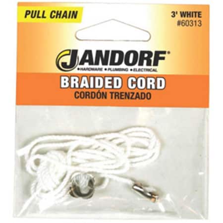 Jandorf Specialty Hardw 60313 Braid Pull Chain Cord With Bell, 3 ft. 3404399