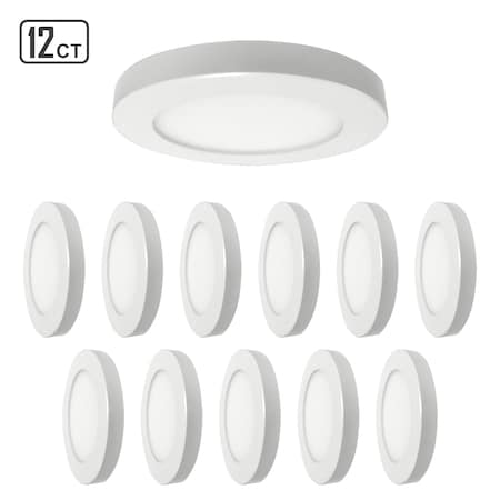 Energetic Lighting 5in LED Slim Ceiling Light, 700 Lumens Dimmable Round Ultra-Thin Fixture CCT Selectable, 12PK E5DL5-92750-12P