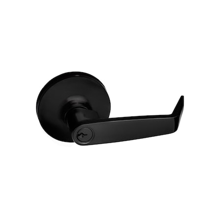 Trans Atlantic Black Storeroom Lever Trim with Lock for Panic Exit Device ED-LHL580-BK